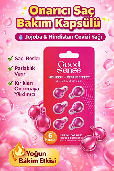 Jojoba & Hindistan Cevizi Yağlı Saç Bakım Kapsülü 6’lı Onarıcı Parlaklık Veren Saç Serumu