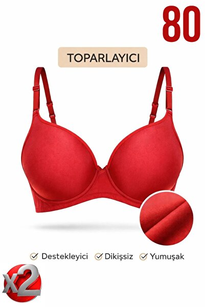 PRUSA İÇ GİYİM Women's Padded (Supported) B Wired t Shaping / Sculpting Red B...