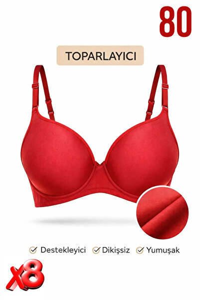 PRUSA İÇ GİYİM Women's Padded (Supported) B Wired t Shaping / Sculpting Red B...