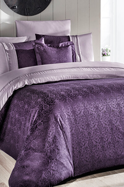 First Choice London 100% Cotton Satin Jacquard Double Duvet Cover Set