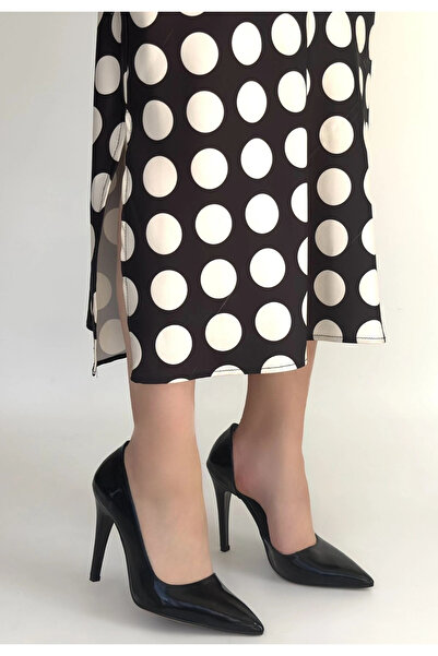 KAZAX حذاء بلي أسود من الجلد اللامع