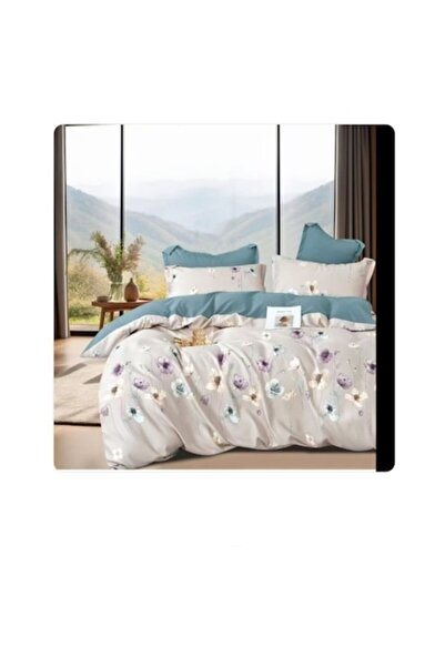 MASHASHOP Bed Linen Set, 6 Pieces, Satin Cotton, Elastic Sheet, Printed Desig...