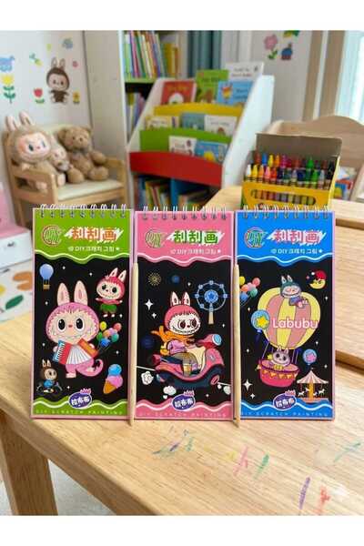 izmir yazici servis Sihirli Kazıma Defteri 3 Lü Set 18x9 Cm Toplam 24 Yaprak ...