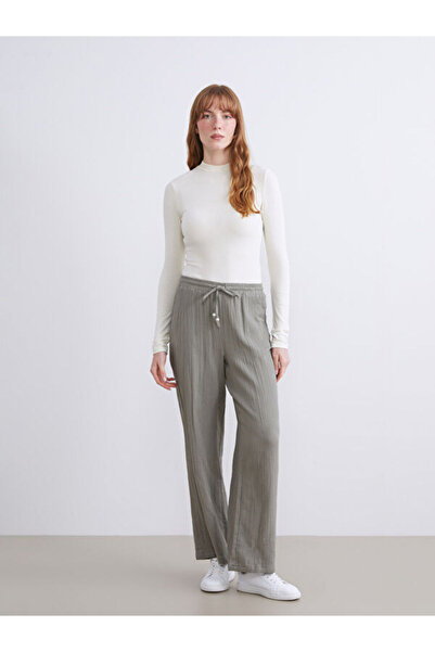 LC Waikiki Quality Pieces from Çelebi Store: Women's Textured Muslin Pants wi...