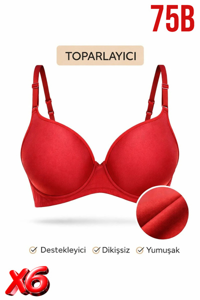 PRUSA İÇ GİYİM Women's Padded (Supported) B Wired t Shaping / Sculpting Red B...