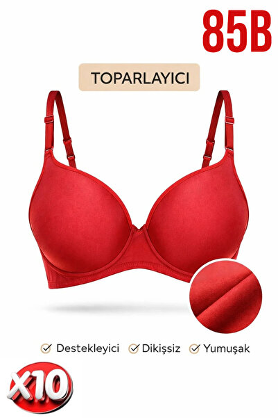 PRUSA İÇ GİYİM Women's Padded (Supported) B Wired t Shaping / Sculpting Red B...