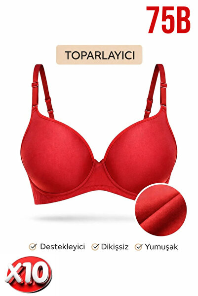 PRUSA İÇ GİYİM Women's Padded (Supported) B Wired t Shaping / Sculpting Red B...