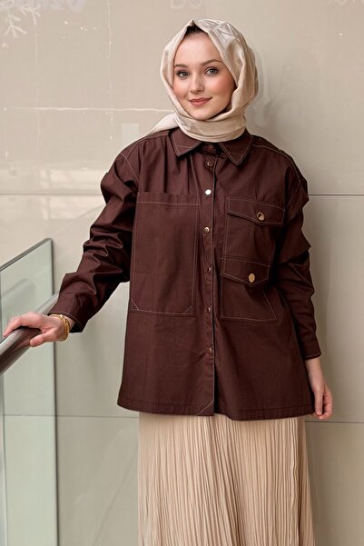 Ceremony Arkası Baskılı Önü Cep Detaylı Gömlek