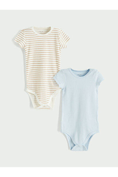 LC Waikiki RMZ GİYİM FARKIYA زيرو روبا ياكا بيبي بوي بودي مع أزرار كبس، قطعتين