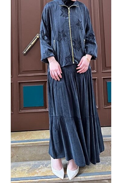 TUGBA COLLECTION Yeni Sezon 2 parcalı İpek Kupra Takım