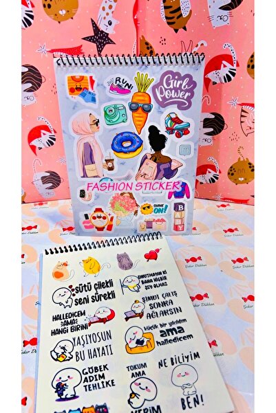 ÖZ KIRTASİYE A5 Moda Sticker Book Özel Tasarım Rengarenk
