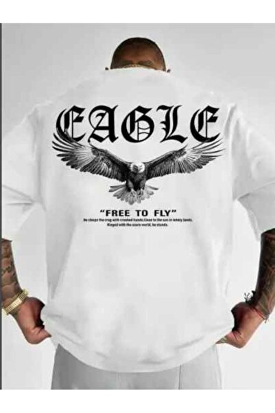 LELVANİ Tricou imprimat cu vultur, cu textul „FREE TO FRY”