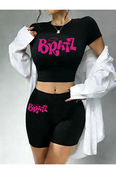 NOISSEY Summer Wear Y2K Pink Bratz Lettered cu imprimeu Babby TeeT-shirt Pant...