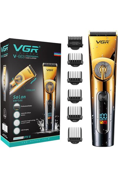 VGR ماكينة حلاقة الشعر الاحترافية V-663، مقاومة للماء تمامًا بمعيار IPx6، ماك...