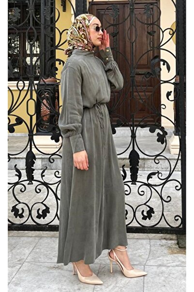 TUGBA COLLECTION Yeni Sezon İpek Kupra Uzun Elbise