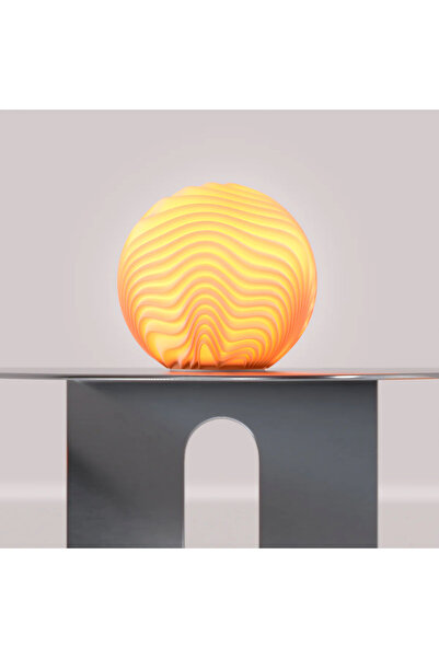 BEÇEK STORE Çöl Kumulları Dekoratif Masa Lambası Beyaz Japandi Organik Form M...