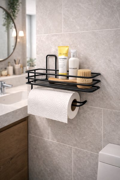 SYN AKSESUAR Yapışkanlı Duvara Monte Raflı Kağıt Havluluk – Çok Amaçlı Banyo ...