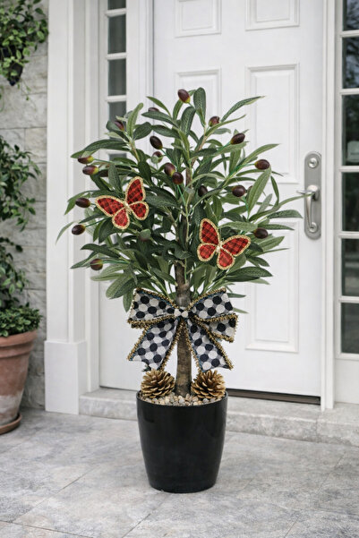 Marrone Zeytin Ağacı Kapı Önü Bahçe Balkon Teras Süsleme 60 Cm