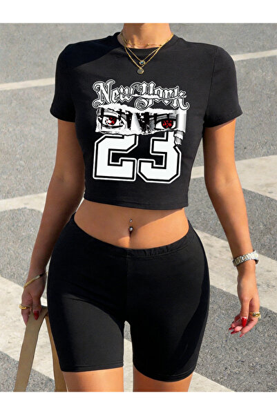 NOISSEY Haine de vară New York Number 23 Ninja cu imprimeu Babby Tee Tricou P...