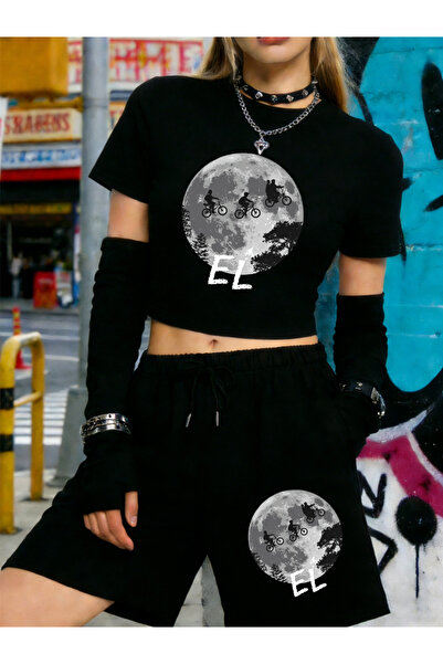 NOISSEY Summer Men's Cycling Riding Print Crop Tops Shorts Women's Two-Piece ...