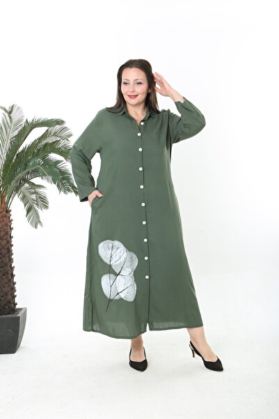 XL Modam Women's Woven Viscosa Printed Plus Size Dress