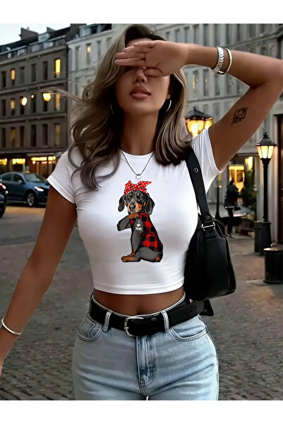 NOISSEY Bow Dog I Love Mom cu imprimeu Tricouri Babby pentru femei Vară cu el...