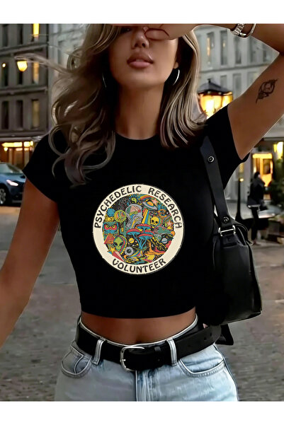 NOISSEY Psychedelic Research Volunteer Prints Γυναικεία μπλουζάκια Babby Tees...