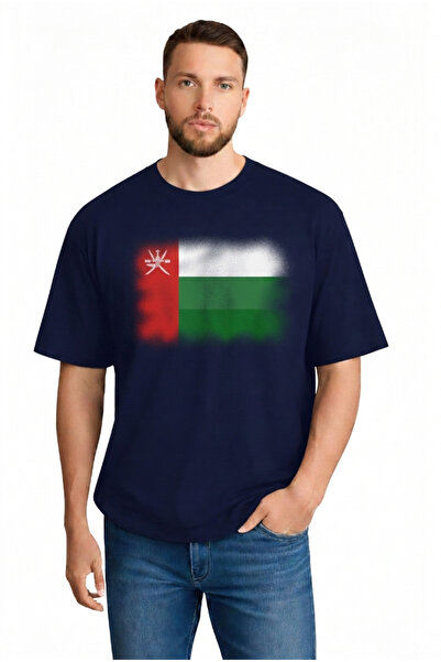 sngl Men's Oversized Oman Flag Printed Short Sleeve T-Shirt S m L XL 2XL