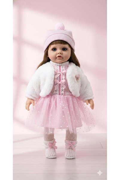 TOY LAND Cute Girl Doll in Pink Outfit with Hat and Jacket - Realistic Fashio...