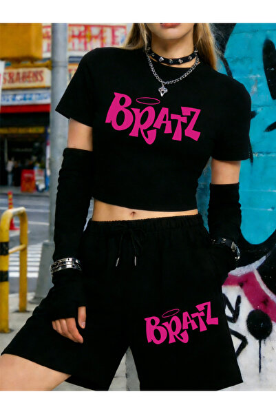 NOISSEY Summer Wear Y2K Pink Bratz Lettered cu imprimeu Babby TeeT-shirt Pant...