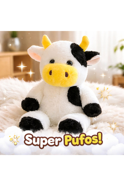OEM Jucărie de pluș cool cu ​​vacă, negru și galben