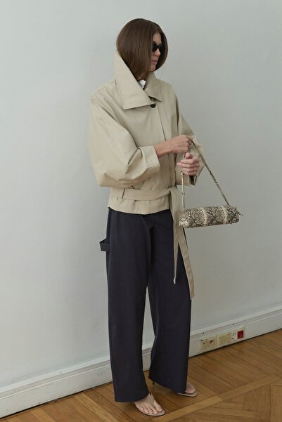 Suud Collection Taş Millie Yarasa Kol Trençkot