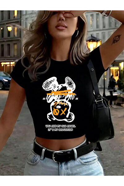 NOISSEY Ești îngerul meu Cartoon Bear cu imprimeu Tricou Babby pentru femei V...