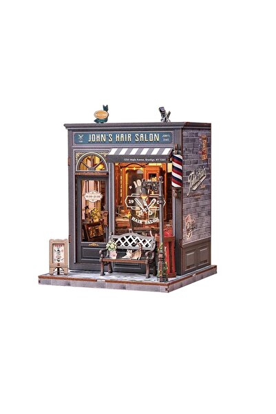 Rolife 3D Puzzle, DIY Mini Dollhouse, John's Hair Salon, Cutebee, 210 pieces