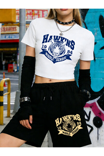 NOISSEY Summer Hawkins Middle School 1983 cu imprimeu Babby TeeTricouri Panta...