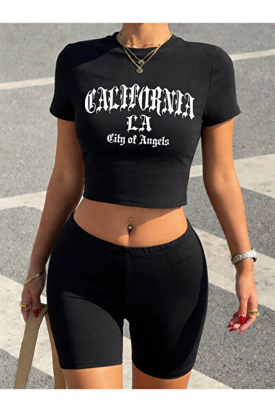 NOISSEY Summer California Angeles City cu imprimeu Babby Tees Pantaloni scurț...