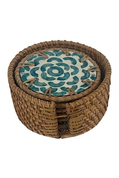 ConceptLuxe Foça Rattan Bardak Altlık Seti