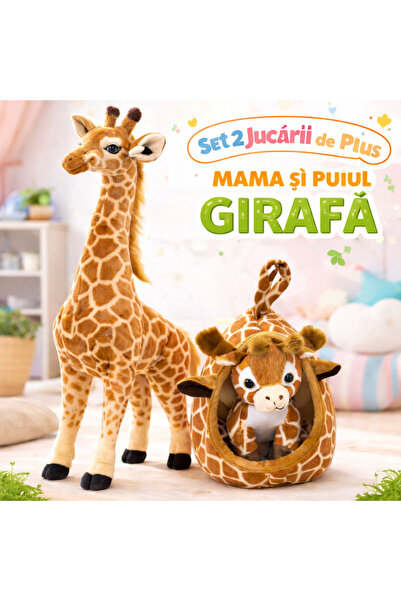OEM Set Girafă de Pluș — Mamă și Pui (45cm/20cm)