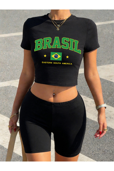 NOISSEY ملابس رياضية برازيلية من أمريكا الجنوبية الشرقية مطبوعة، تي شيرت نسائ...
