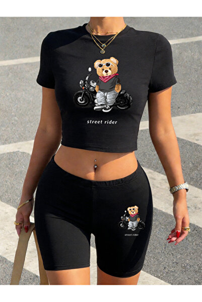 NOISSEY Summer Cool Street Driver Bear cu imprimeu Babby TeeT-shirt Pantaloni...