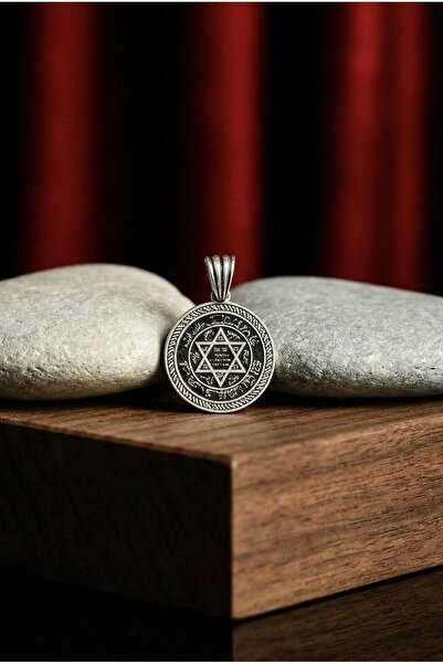 Ebrar Silver Gümüş Mührü Süleyman Kolye Ucu 925 Ayar Gümüş Süleyman Peygamber...