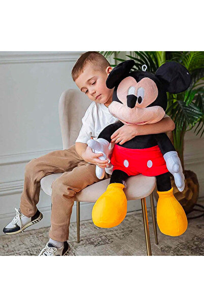 OEM Jucărie de pluș gigantică Mickey Mouse de 80 cm - Îmbrățișare moale supra...