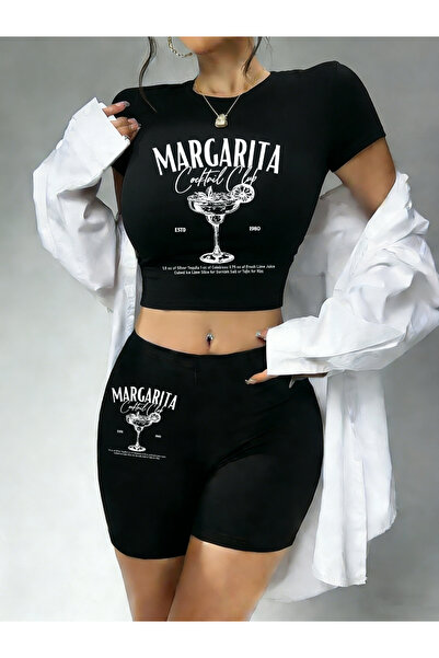 NOISSEY Hot Sweet Margarita Cocktail Club cu imprimeu Babby Tee și pantaloni ...