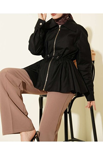 Lavanta Tekstil Elastic Waist Tunnel Zipper Jacket