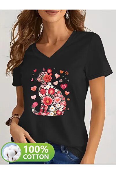 H&GHAMLEGİYİM cu imprimeu Tricou. Top casual cu mâneci scurte și decolteu în ...