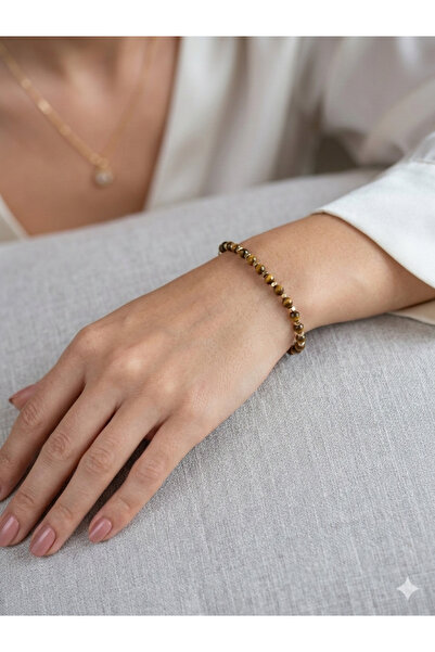 Zihintaşı Atölyesi Tiger's Eye Natural Stone 4mm Handmade Bracelet