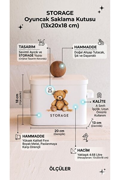 The Mia Storage Toy Storage Box 13X20X18 cm