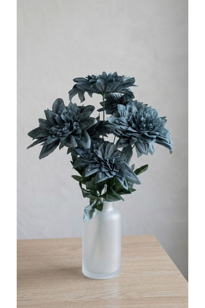 yapay çiçek evi 1 τεμάχιο λαδί μπλε 6-κλαδο στολίδι για οικιακό βάζο με αστερ...