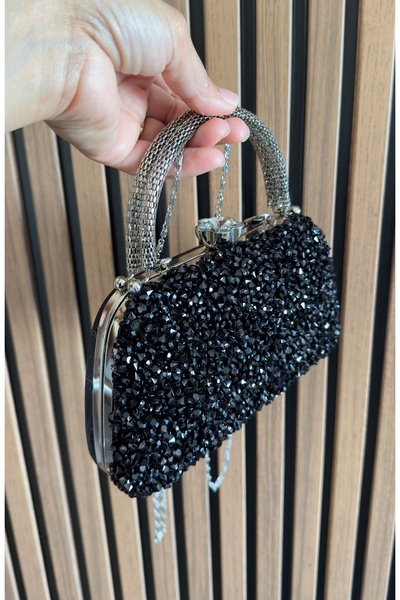 ÇANTAM GELSİN Women's Crystal Stone Evening Dress Bag Special Occasion Bag Gr...