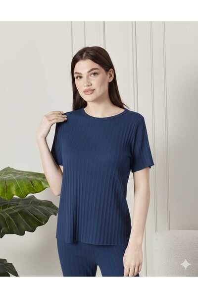 sevateks Γυναικείο σετ πιτζάμες από 100% βαμβακερό ύφασμα - Ριμπάνες με κοντό...